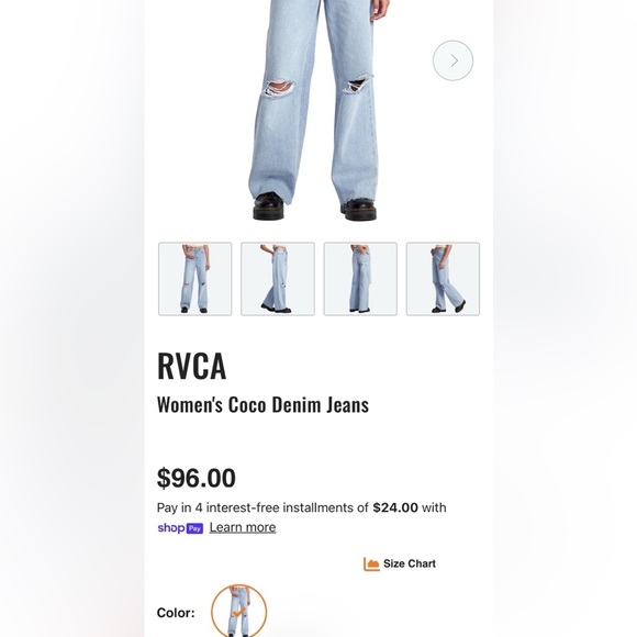 NWOT RVCA JEANS SIZE 30 - Picture 10 of 10